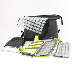 Professional Series Cooling Kit - Hi-Vis Yellow, includes replacement panels, Hi-Vis ice vest, yellow, with gray insulated bag, and FlexiFreeze ice sheet