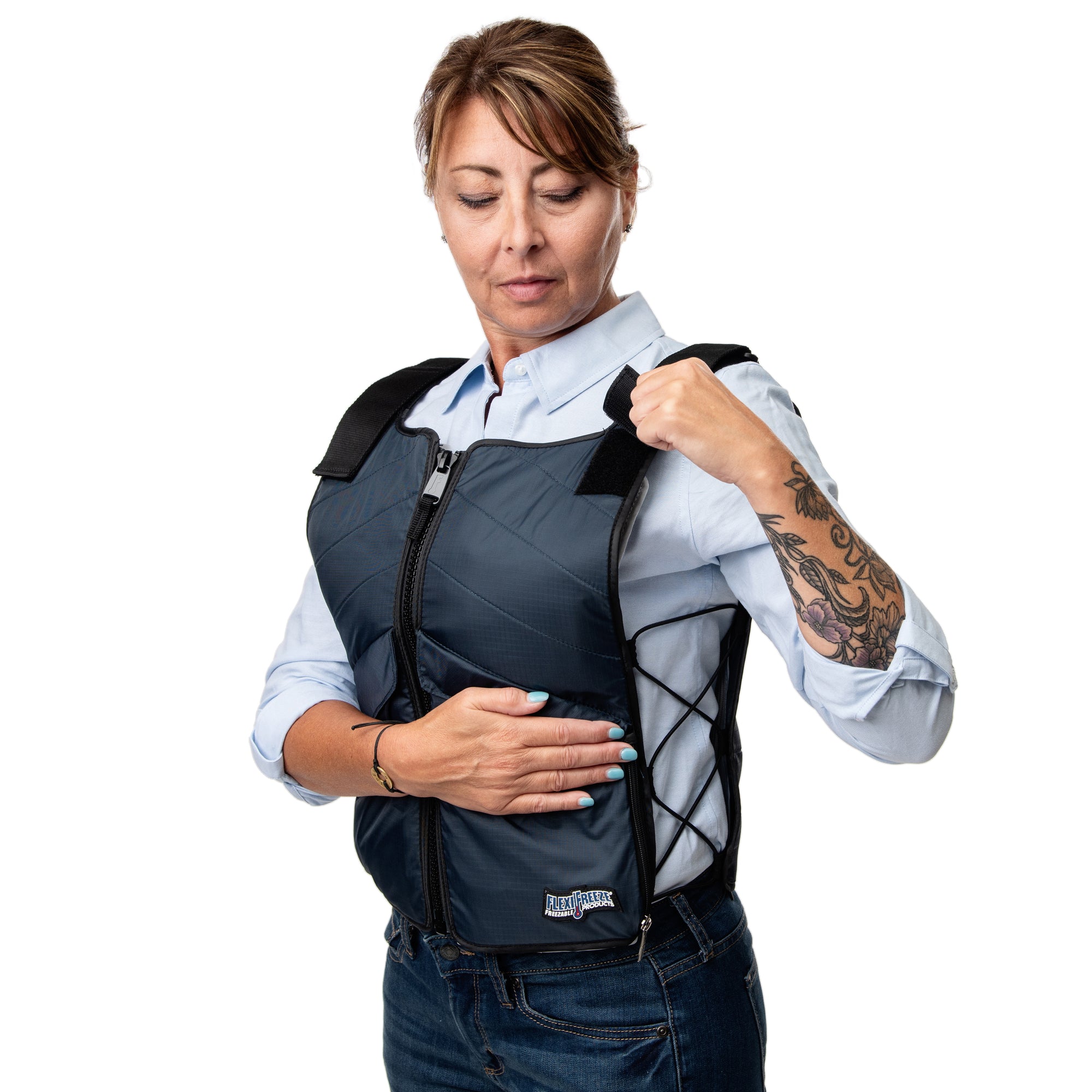 FlexiFreeze Professional Series Ice Vest - Navy Zipper