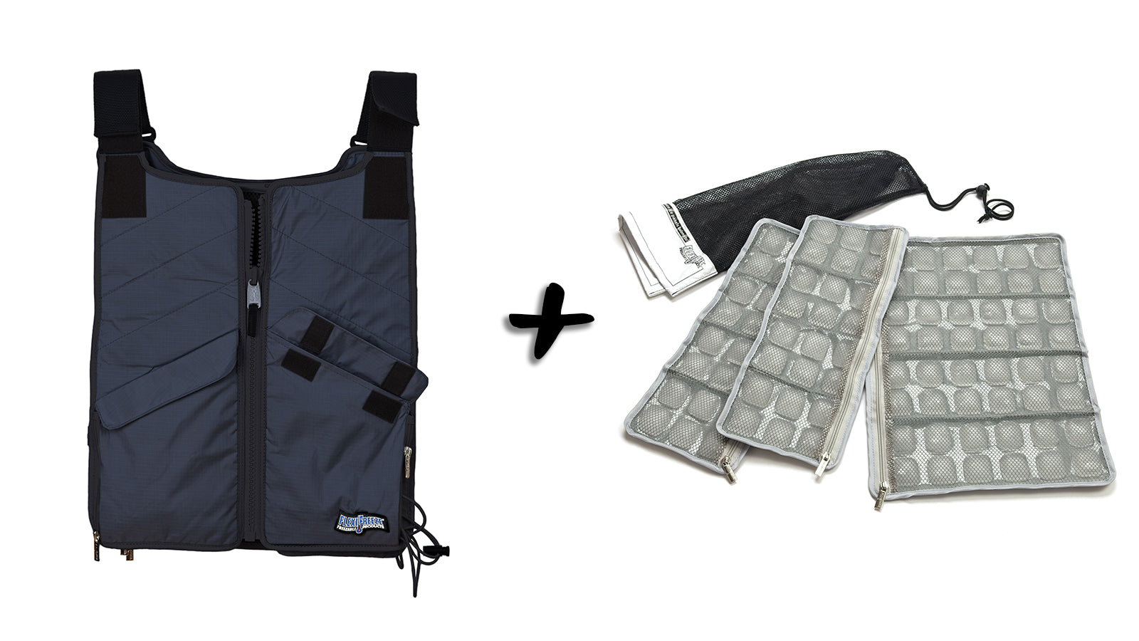 NSC Navy Zipper Ice Vest + Extra Panel Set