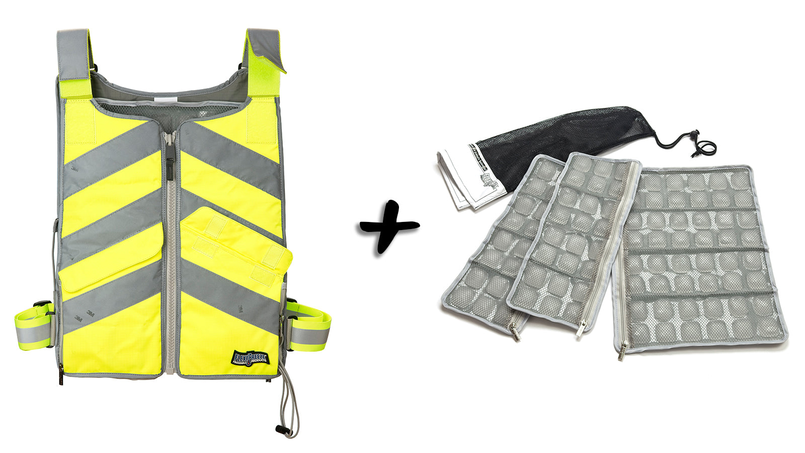 NSC Hi Vis Yellow Ice Vest + Extra Panel Set