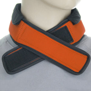 FlexiFreeze Cooling Collar, orange, on mannequin, close up