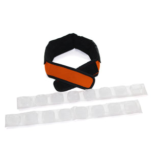 FlexiFreeze Cooling Collar, orange, with 2 ice strips