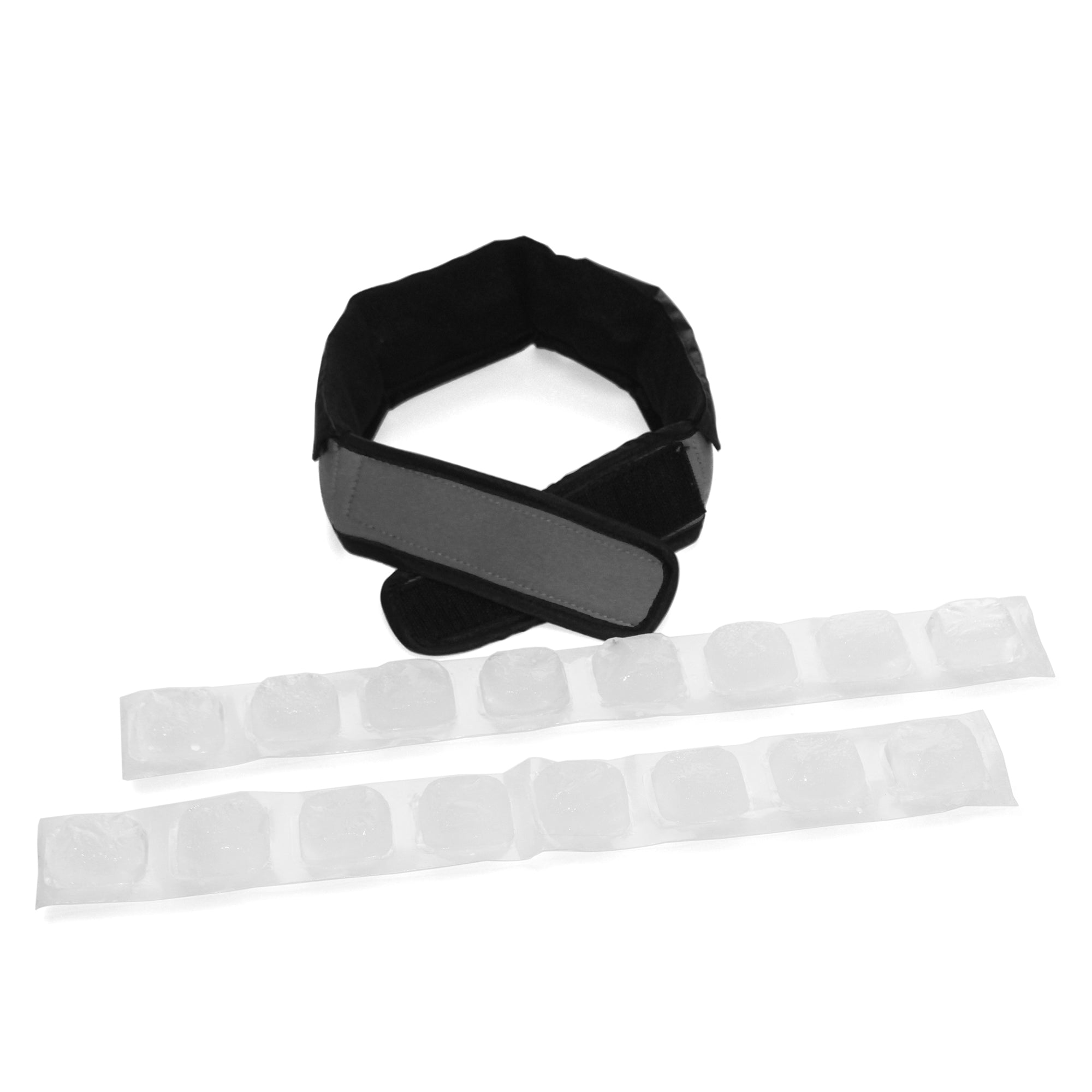 FlexiFreeze Cooling Collar, charcoal, with 2 ice strips