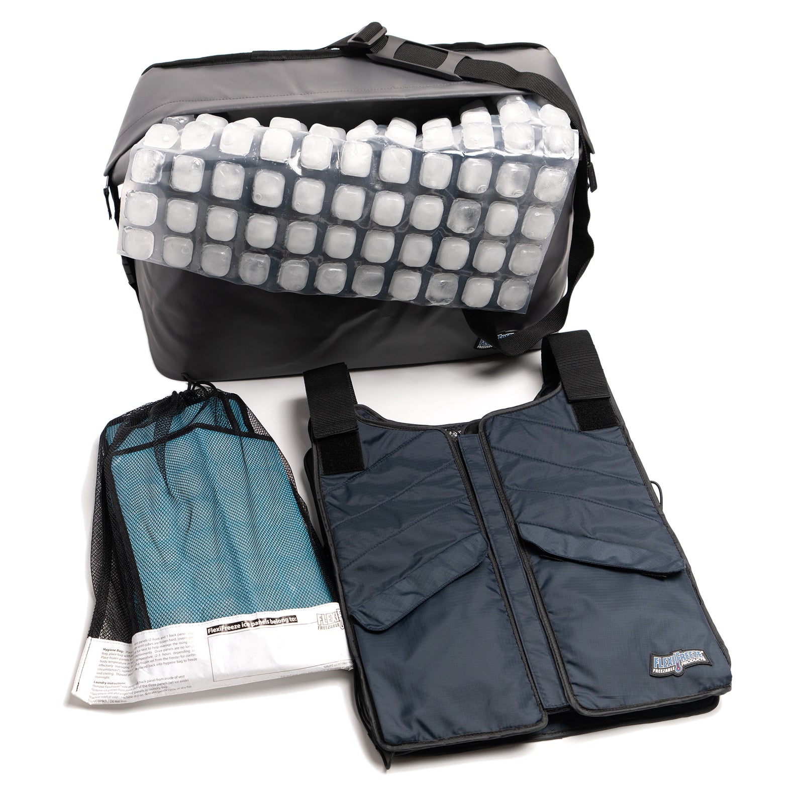 FlexiFreeze Professional Vest Zipper, Navy Ice Series - Refreezable
