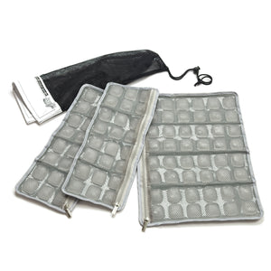 FlexiFreeze refreezable ice panels and mesh bag for FlexiFreeze professional cooling ice vest, gray