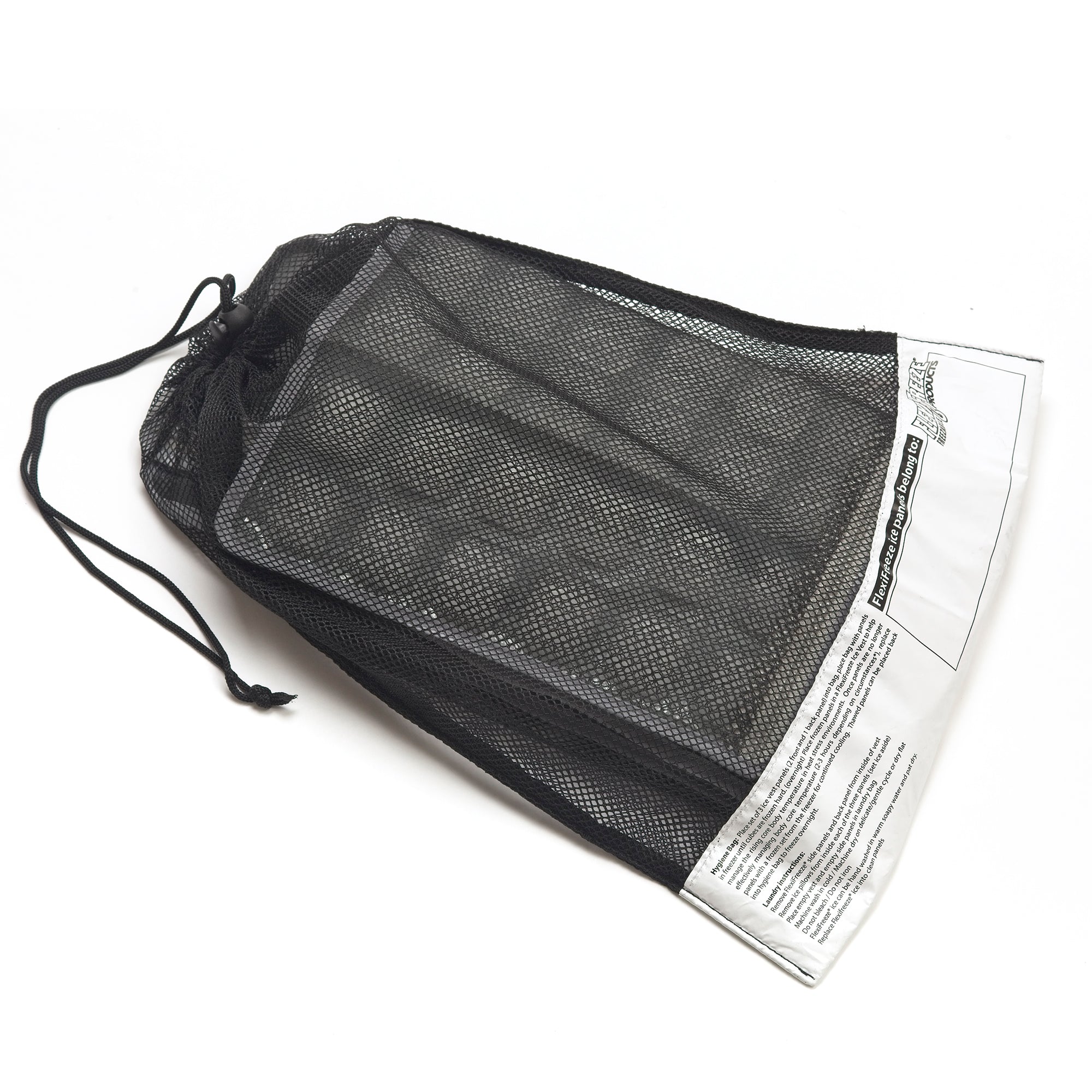 FlexiFreeze refreezable ice panels inside mesh bag for FlexiFreeze professional cooling ice vest, gray