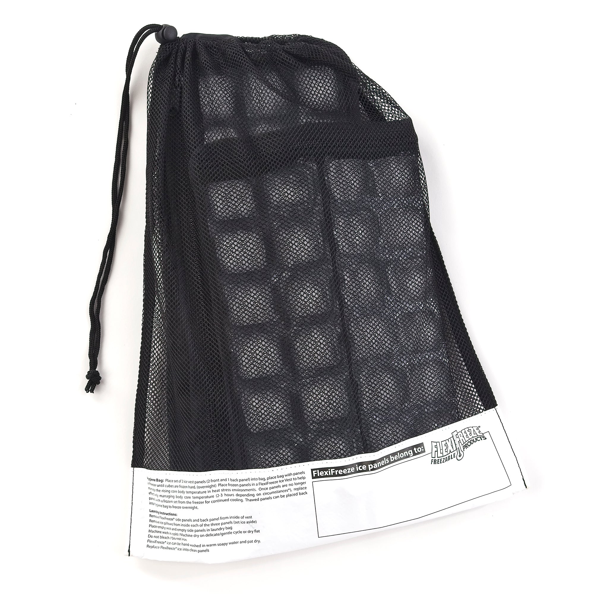 FlexiFreeze refreezable ice panels in mesh bag for FlexiFreeze personal cooling ice vest